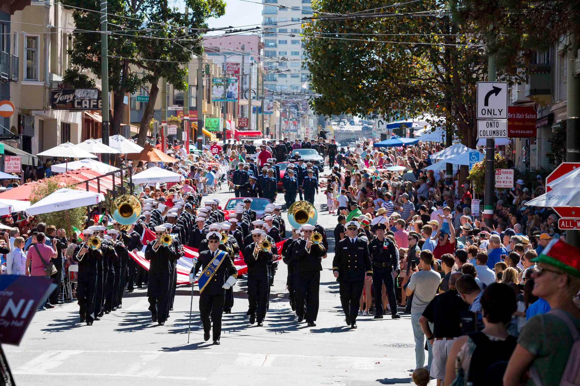 U.S. Navy band performing during San Francisco Fleet Week