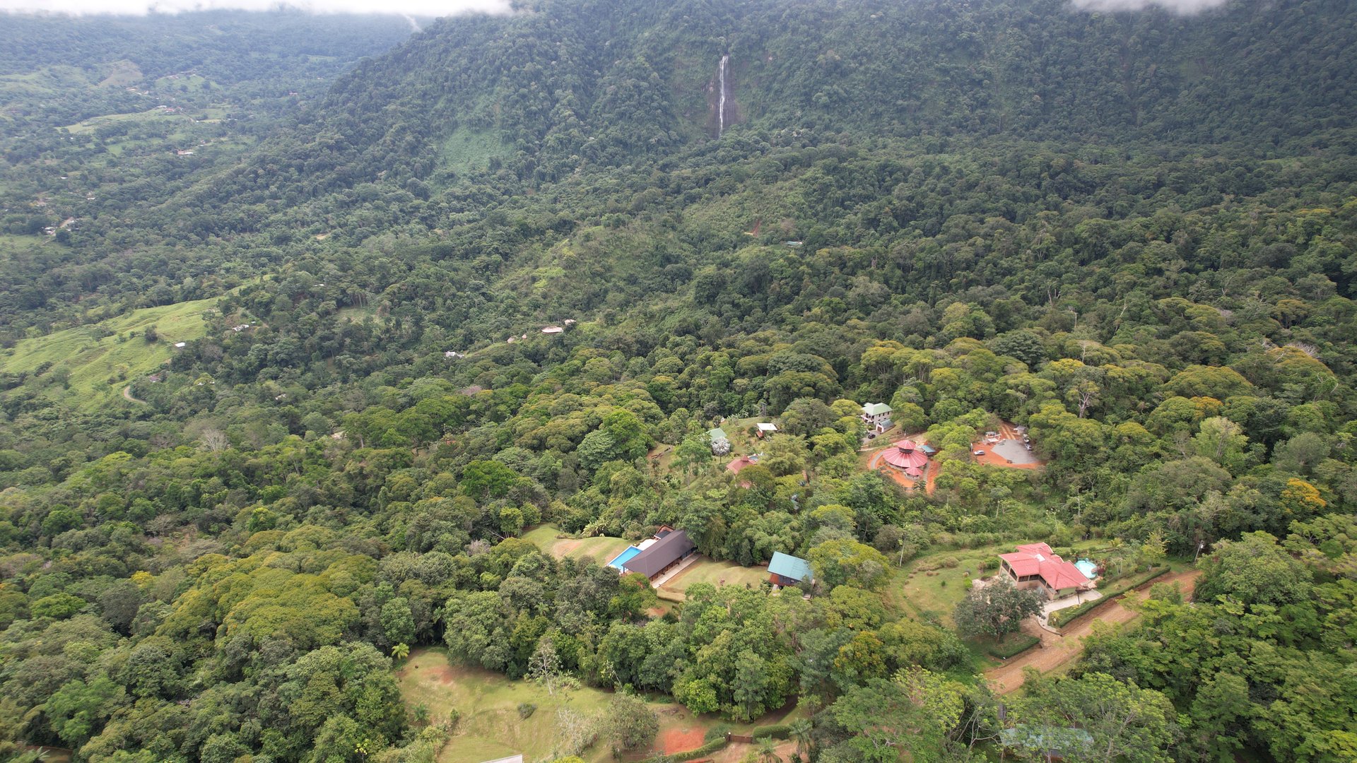 Mountain Estate with Waterfall View & Partial Ocean View, Commercial Kitchen, Gym, Massive Saltwater Pool & 4 Building Sites