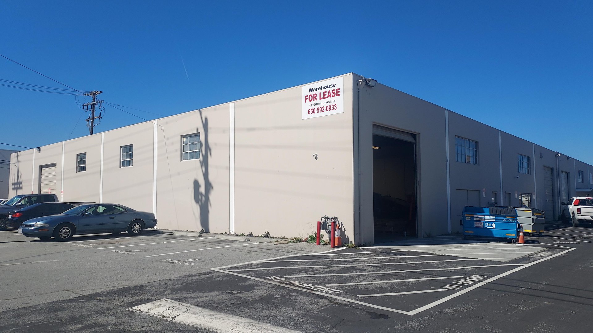 6,000 SF Warehouse for Lease in Belmont