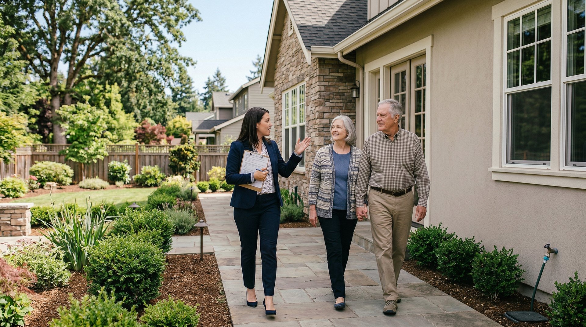 Checking home condition during final walkthrough on the Central Coast in San Luis Obispo County
