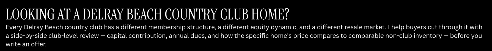 Delray Beach country club home membership and resale review