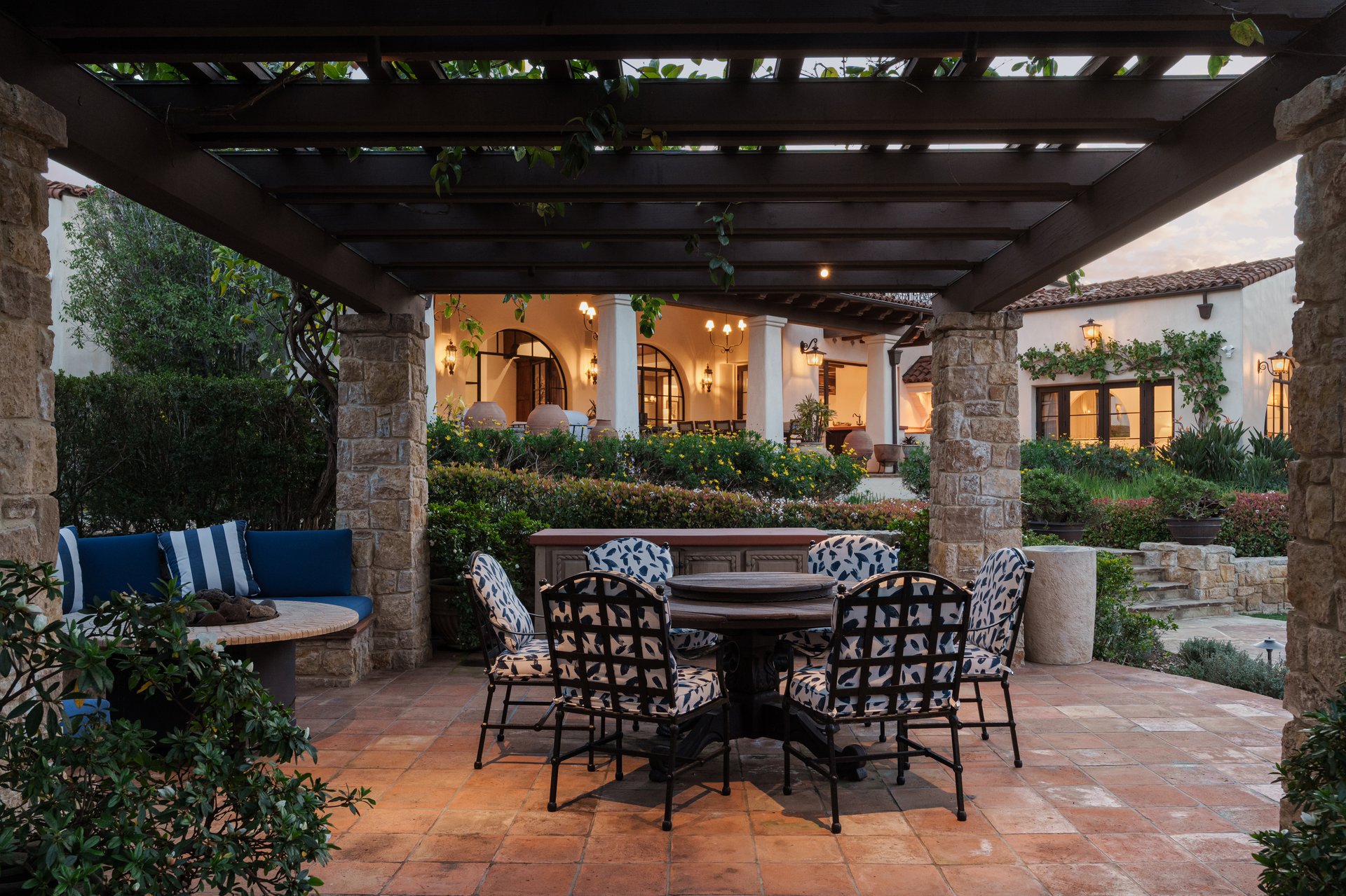 Outdoor lounge at Rancho Santa Fe estate