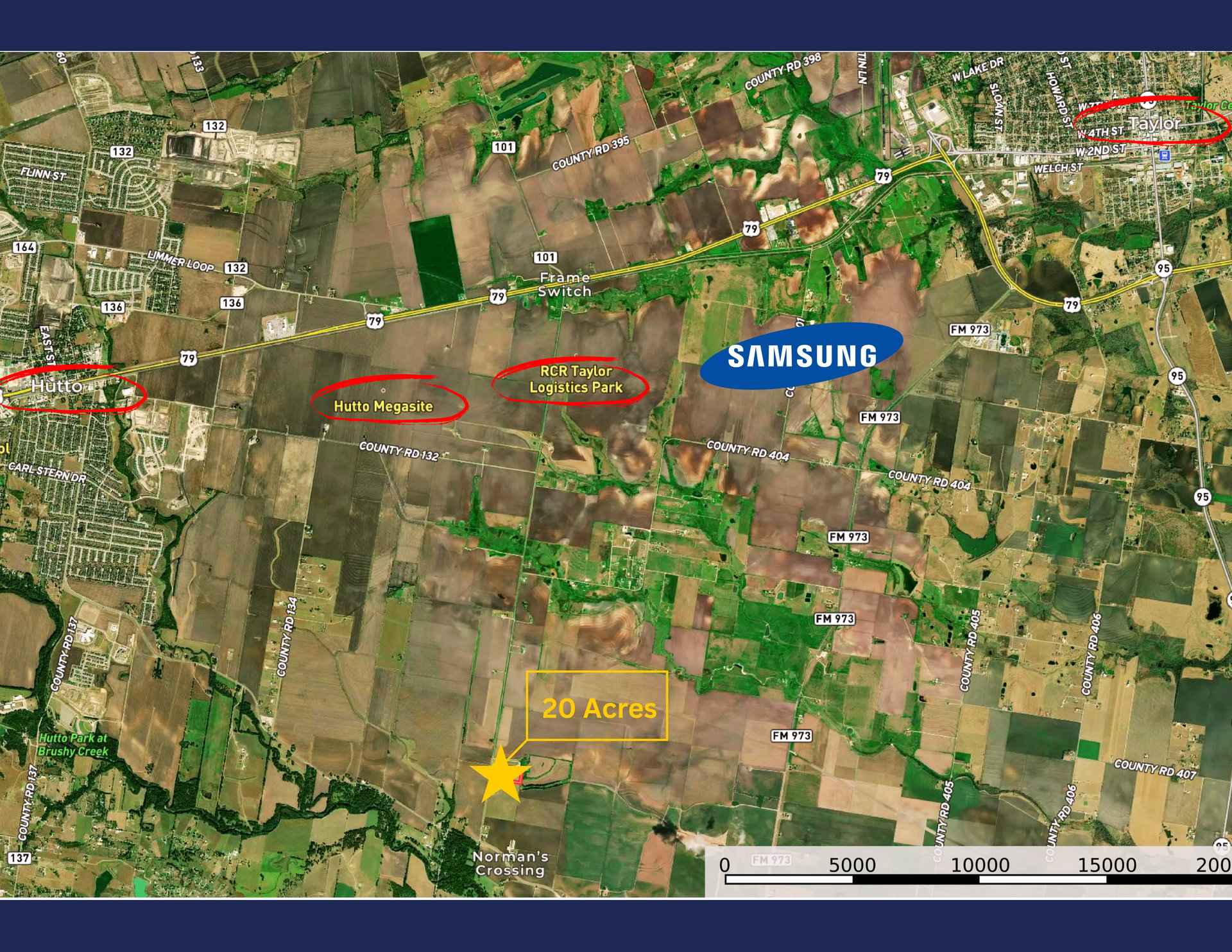 20 Acres Down the Road from RCR Logistics Park in Taylor - 3645 Fm 3349