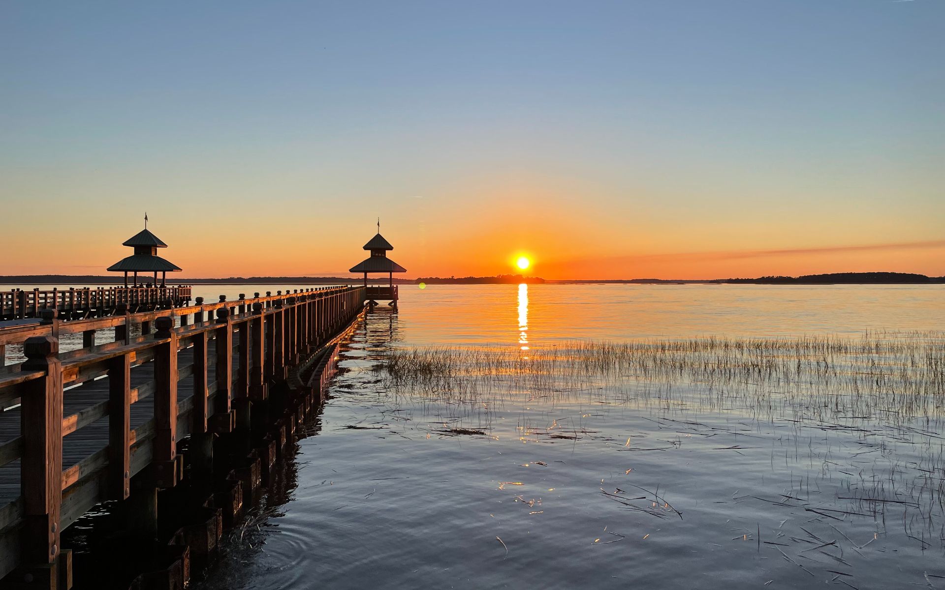 Lowcountry sunset over the marsh and waterways of Hilton Head, South Carolina