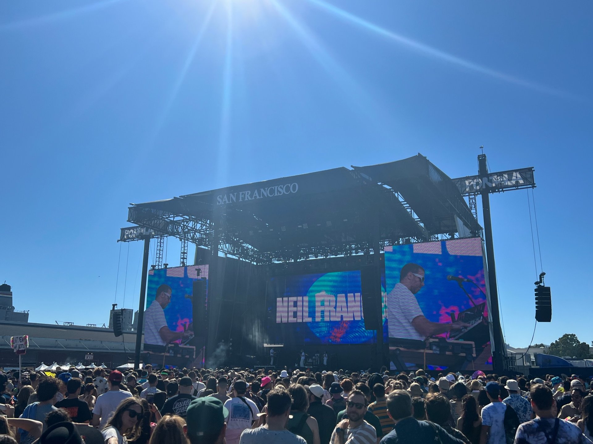 Crowd watching a live performance at a San Francisco music festival