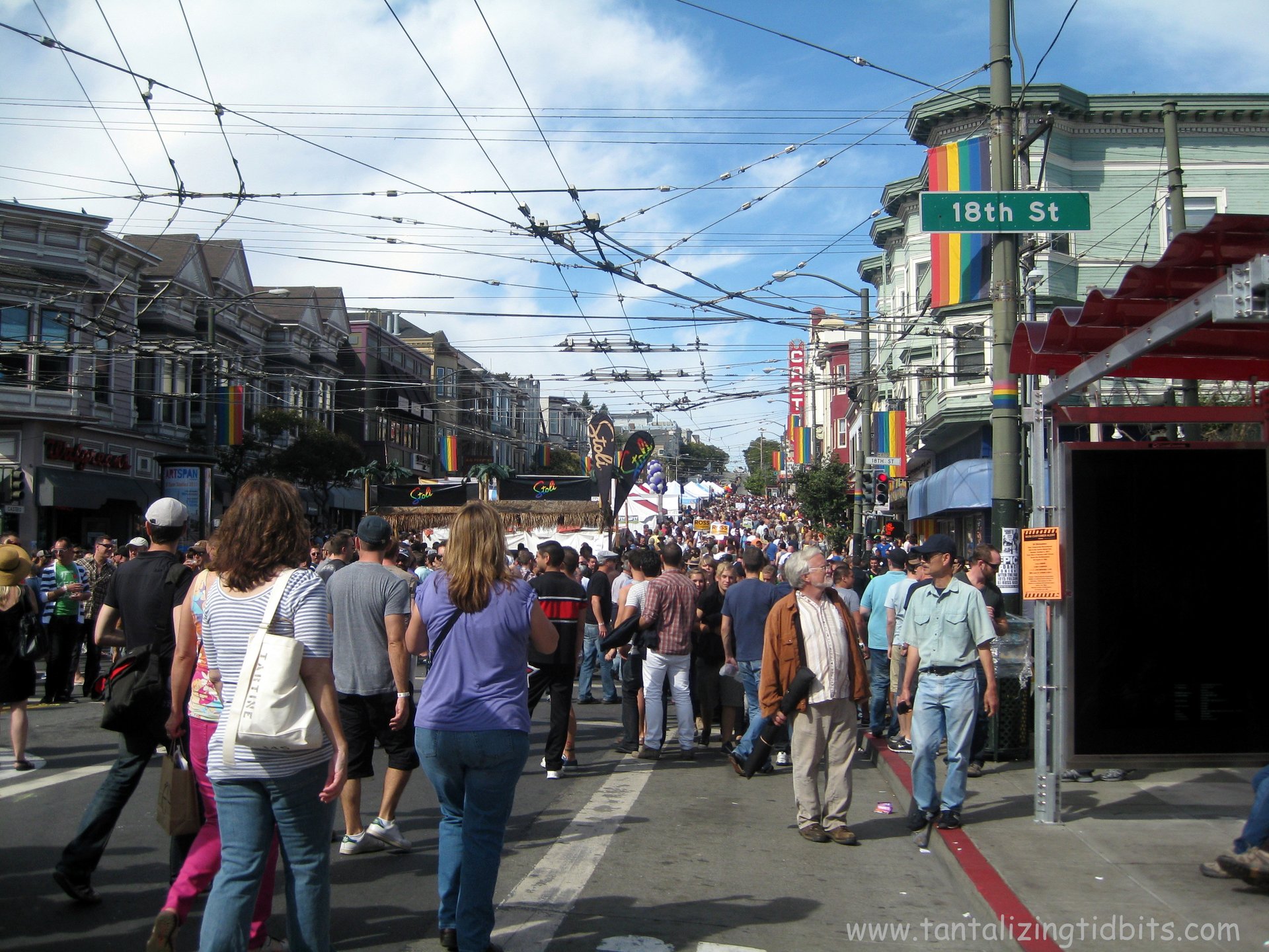 Visitors walking along 18th Street during the Castro Street Fair