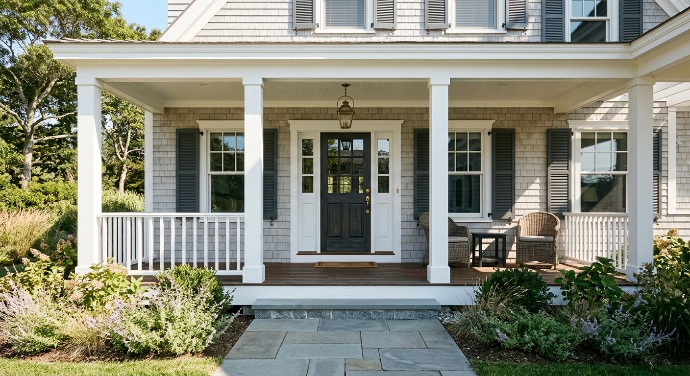 Classic Bay Head coastal home with traditional architectural details