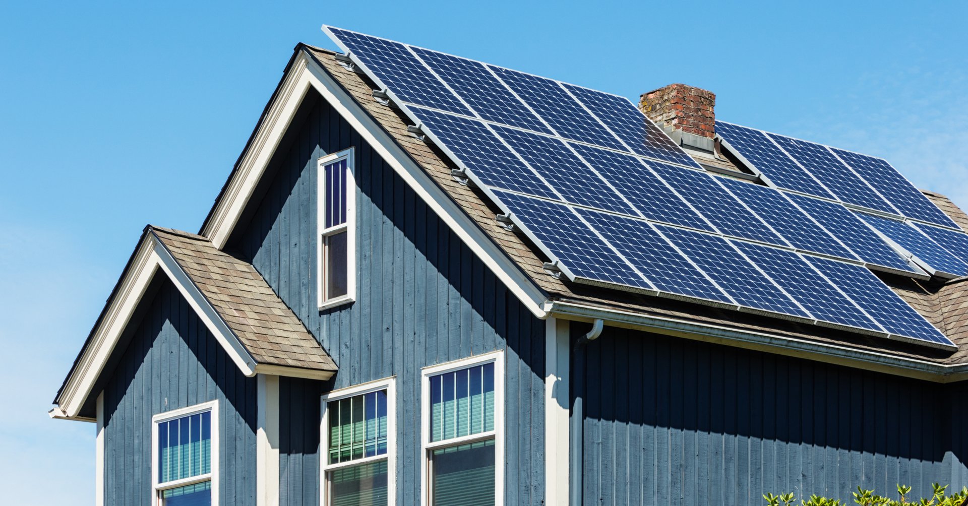 Solar panels on a home in Downers Grove Illinois western suburbs