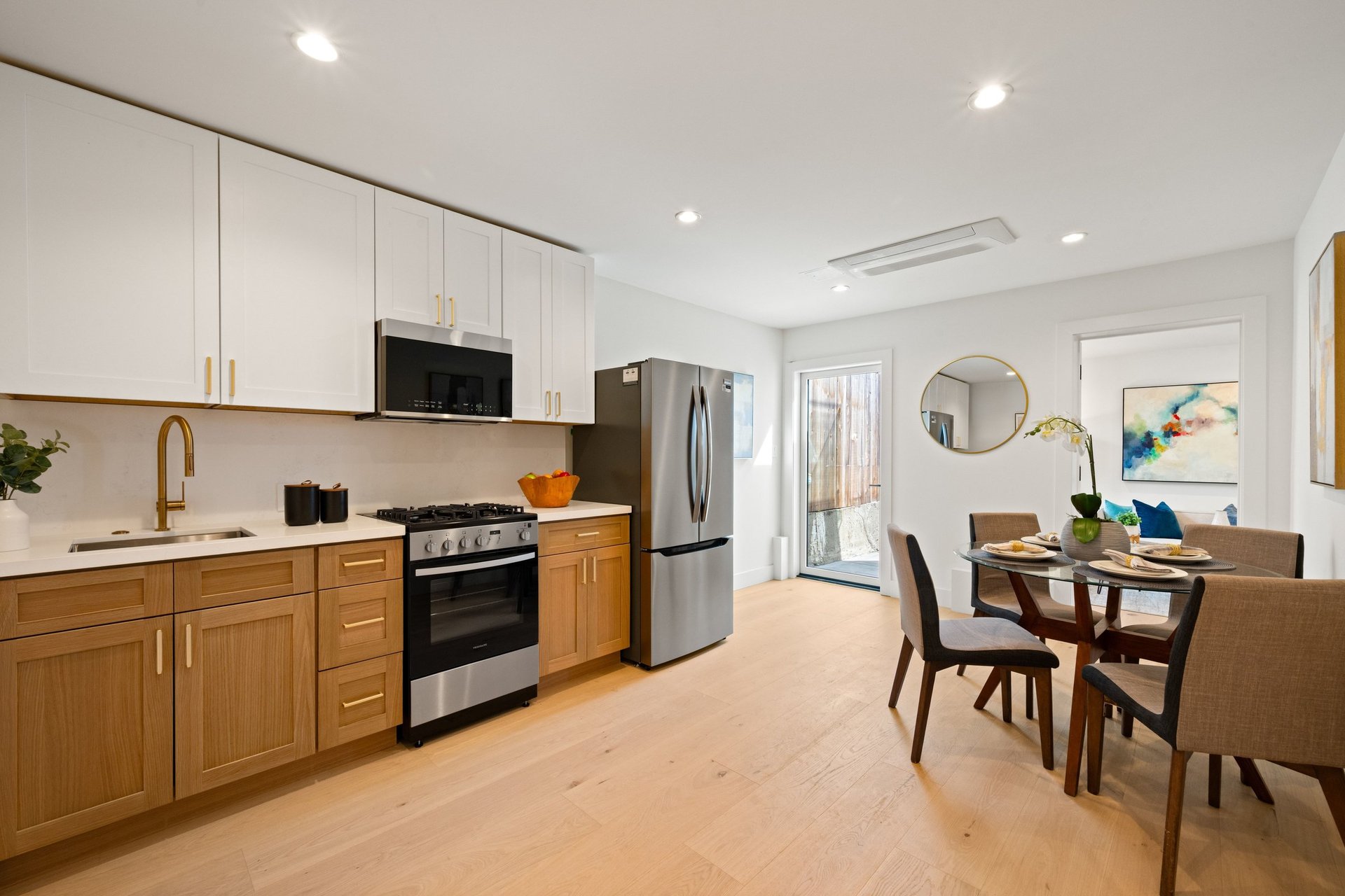 Ground-floor unit kitchen and dining area at 15 Shields Street, San Francisco