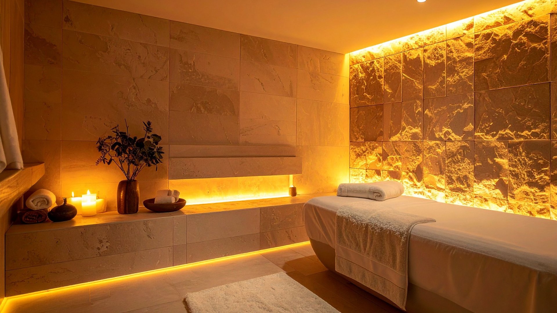 Luxury spa treatment room with ambient lighting in Miami - The Edit Real Estate