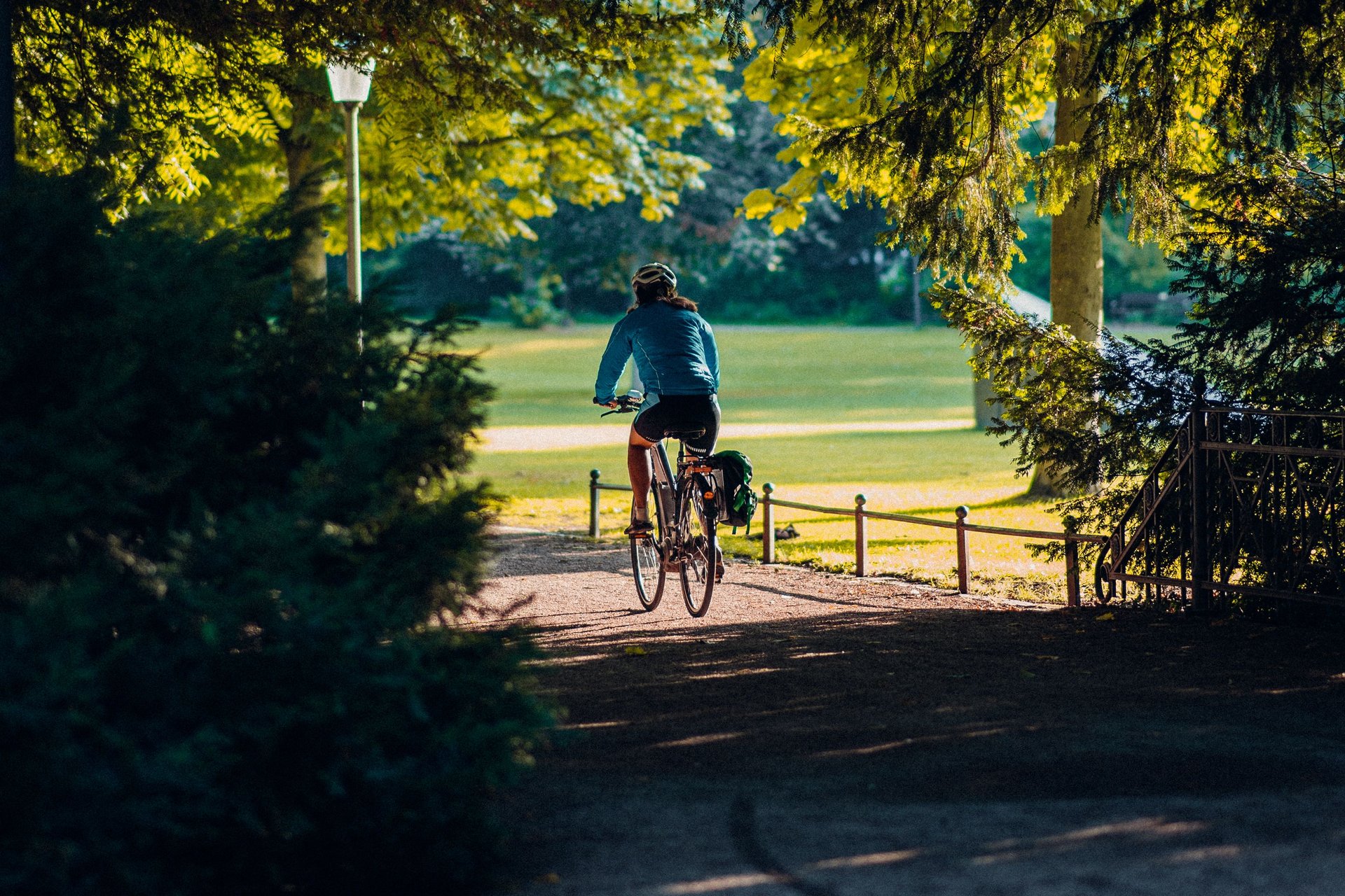 a person riding a bicycle
