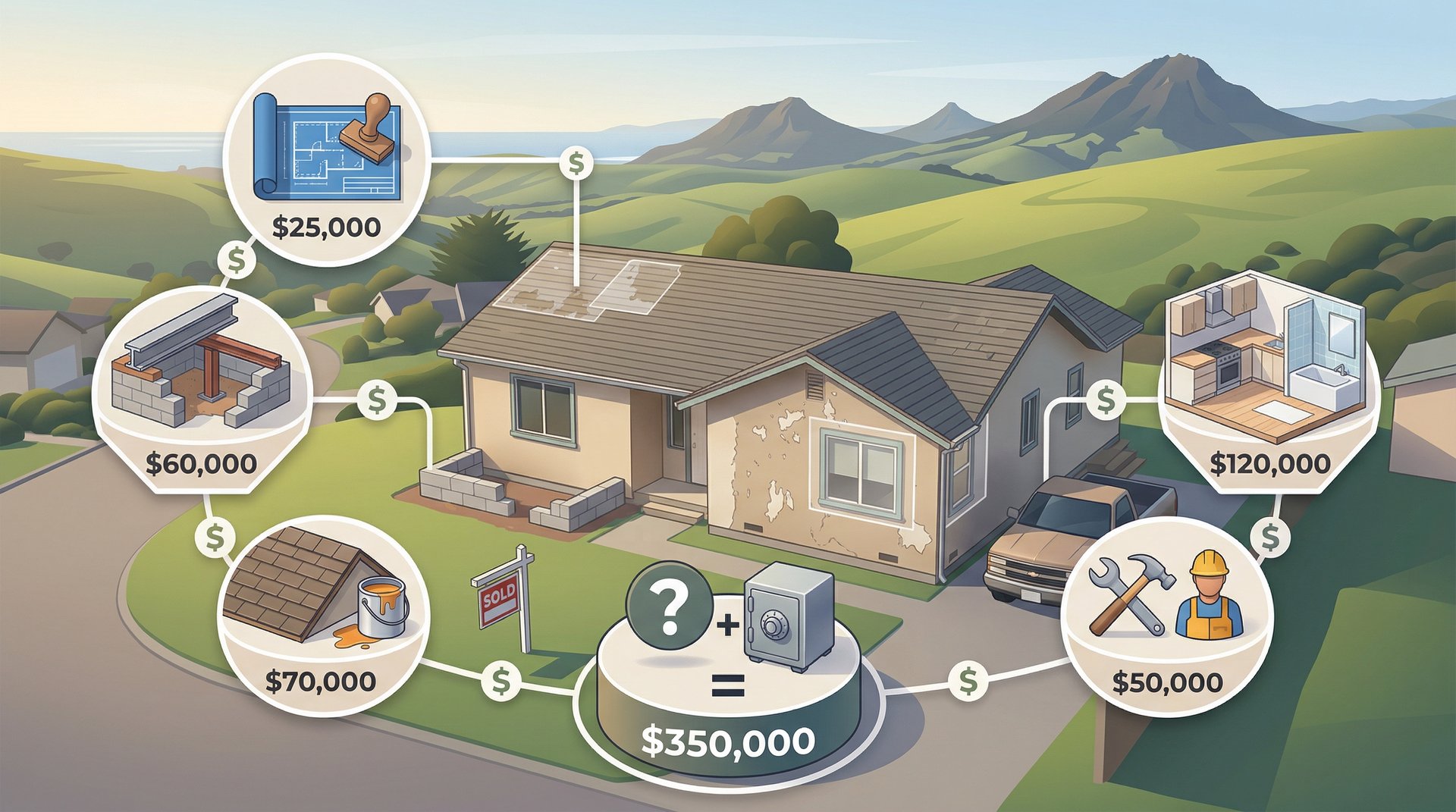 Breakdown of renovation costs for a San Luis Obispo County property