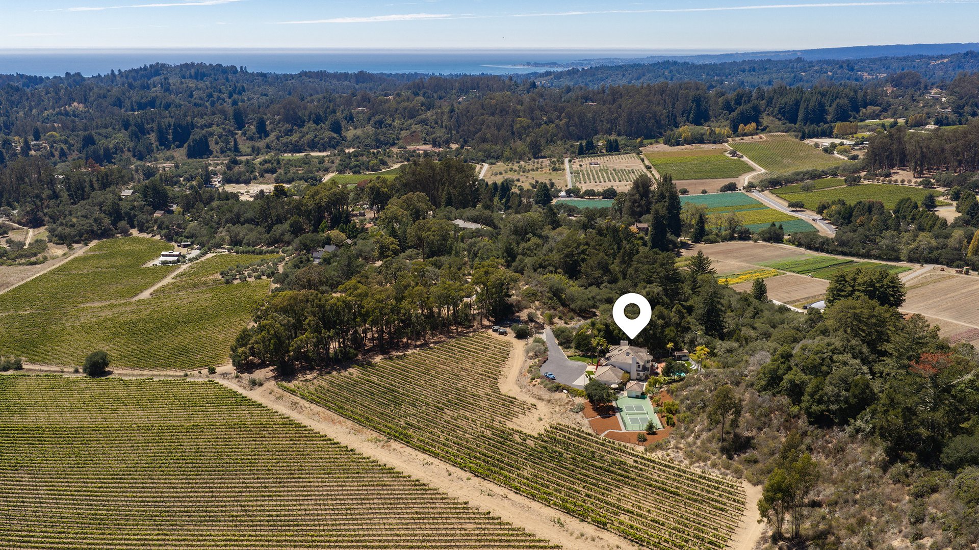 Private Aptos Estate with Vineyard Views