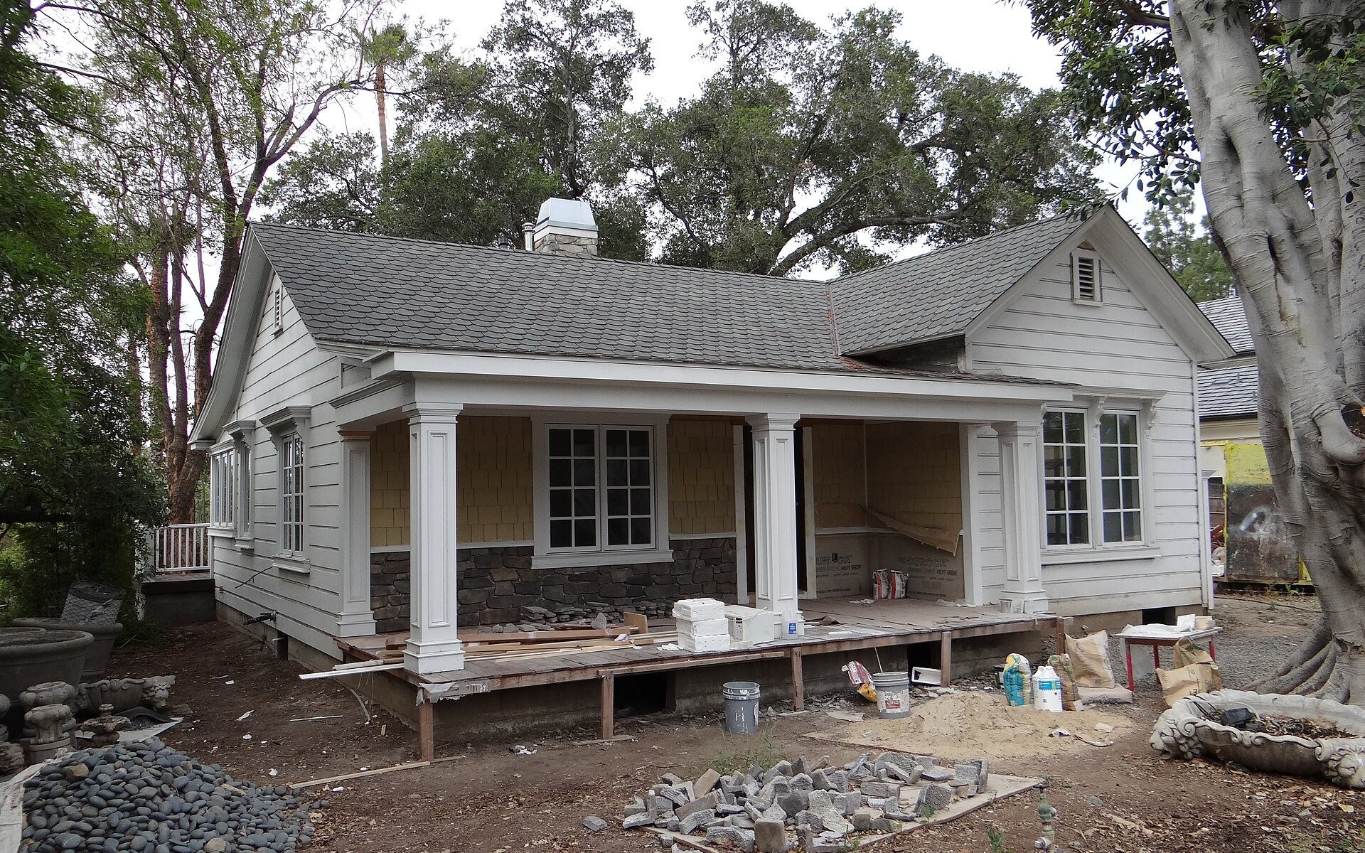 Historic Willard Smith House in Villa Park, photographed during restoration