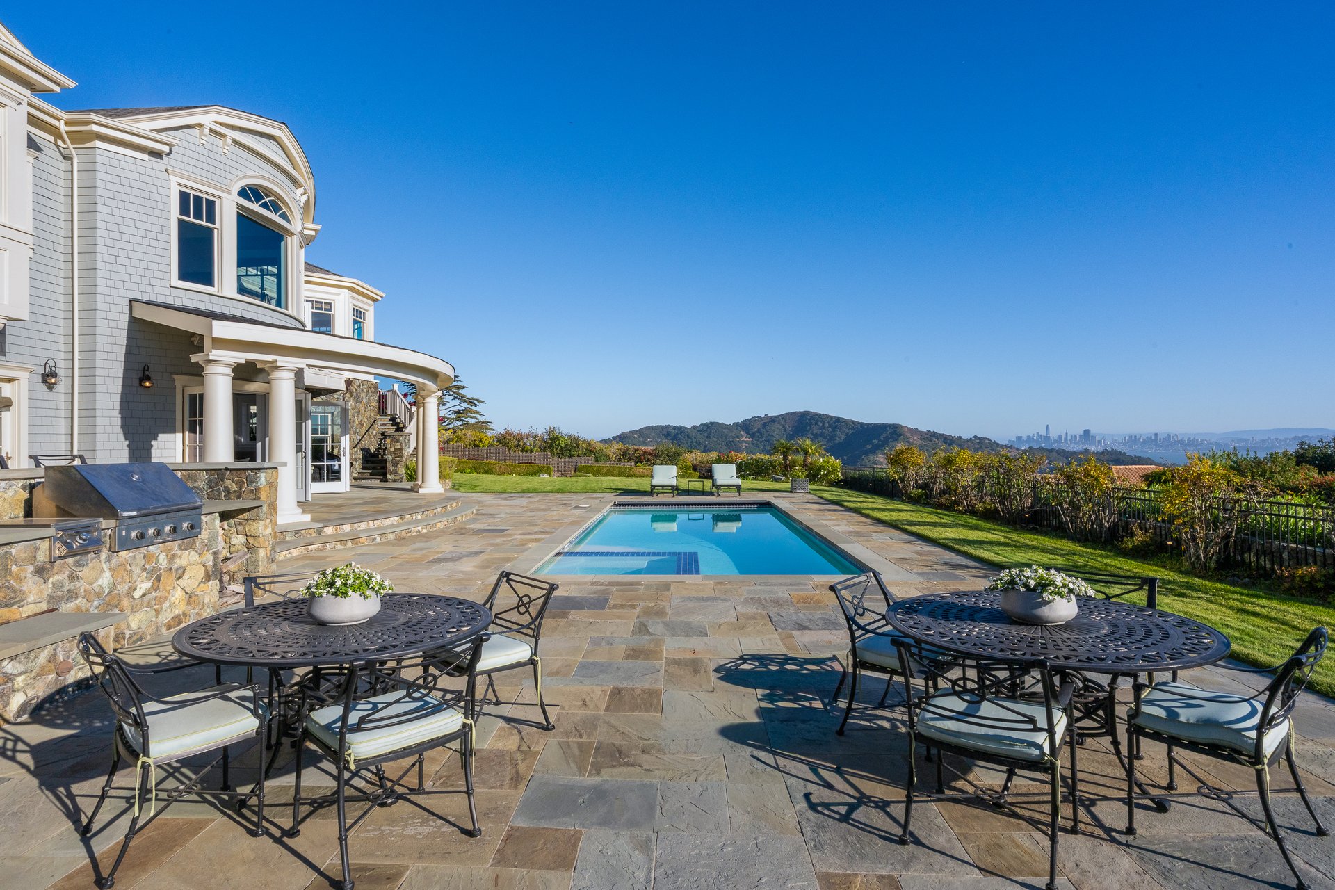 Exceptional East Coast-Inspired Estate with Sweeping Views of San Francisco and the Golden Gate Bridge