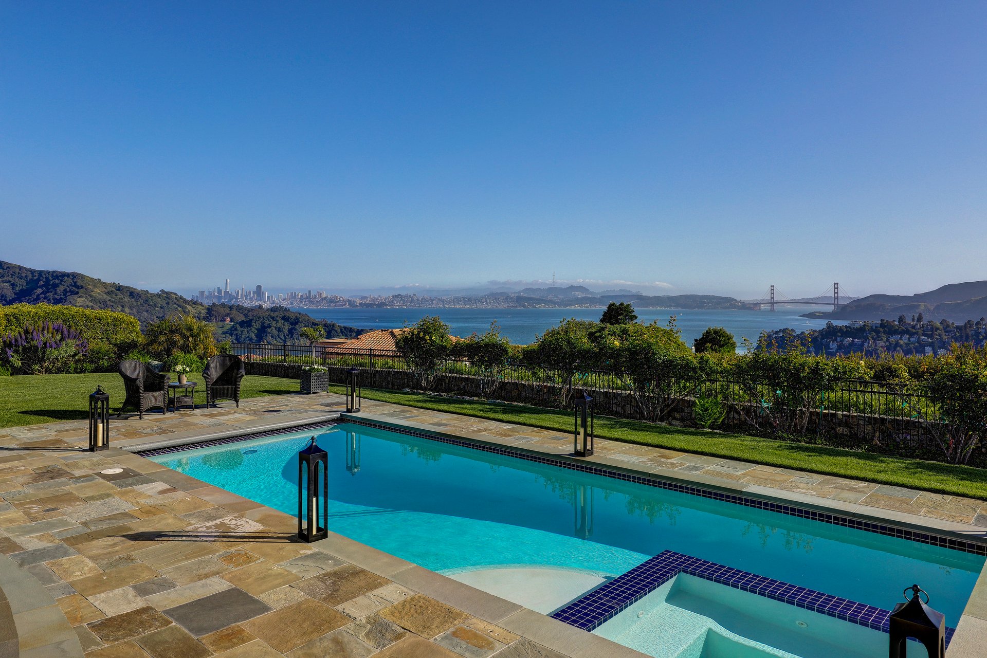 Exceptional East Coast-Inspired Estate with Sweeping Views of San Francisco and the Golden Gate Bridge