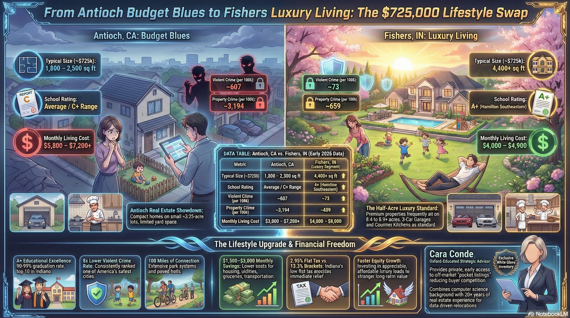 Modern luxury home exterior in Fishers Indiana with spacious half-acre lot - $725,000 off-market pocket listing example