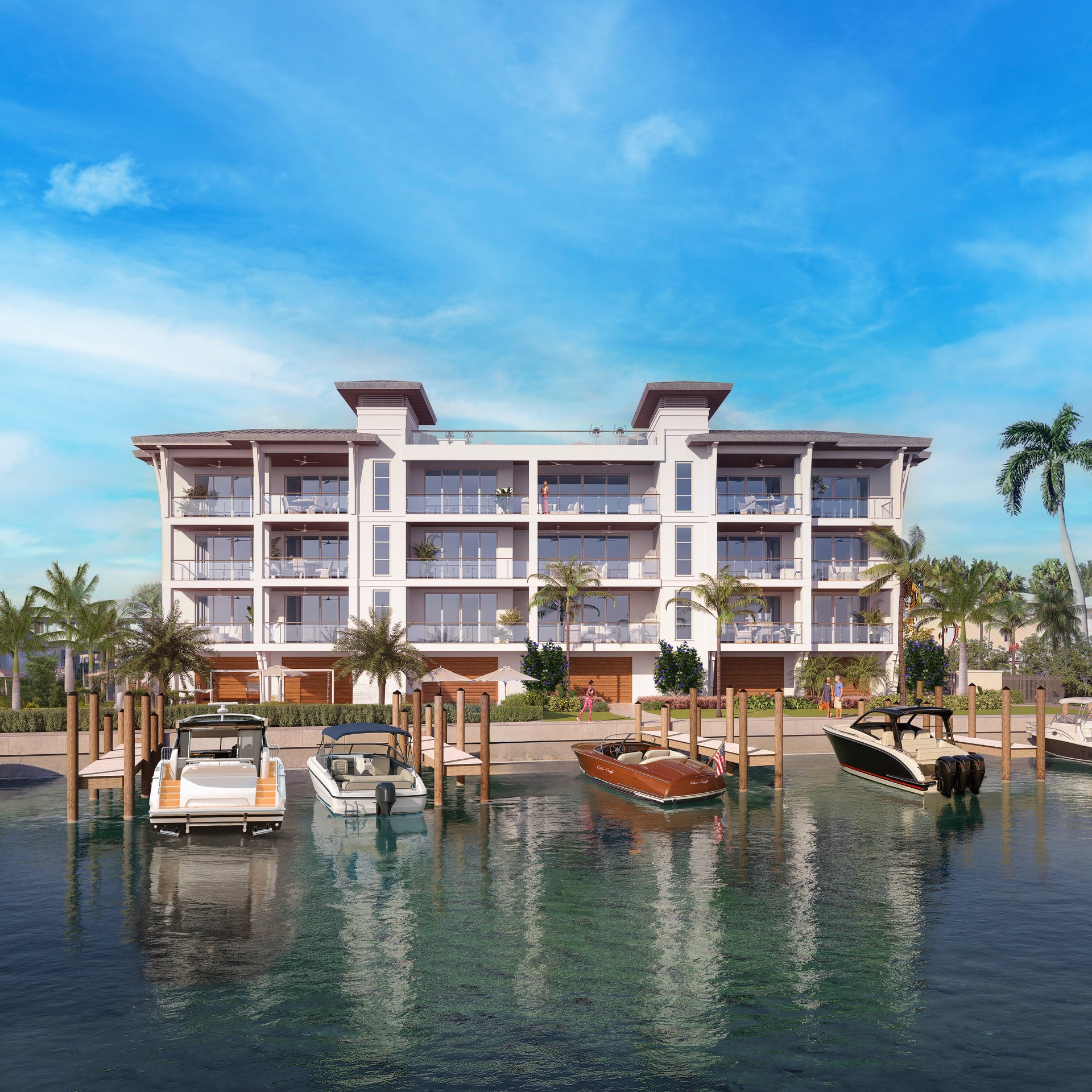 Boats docked at luxury residences 2020 Gulf Shore