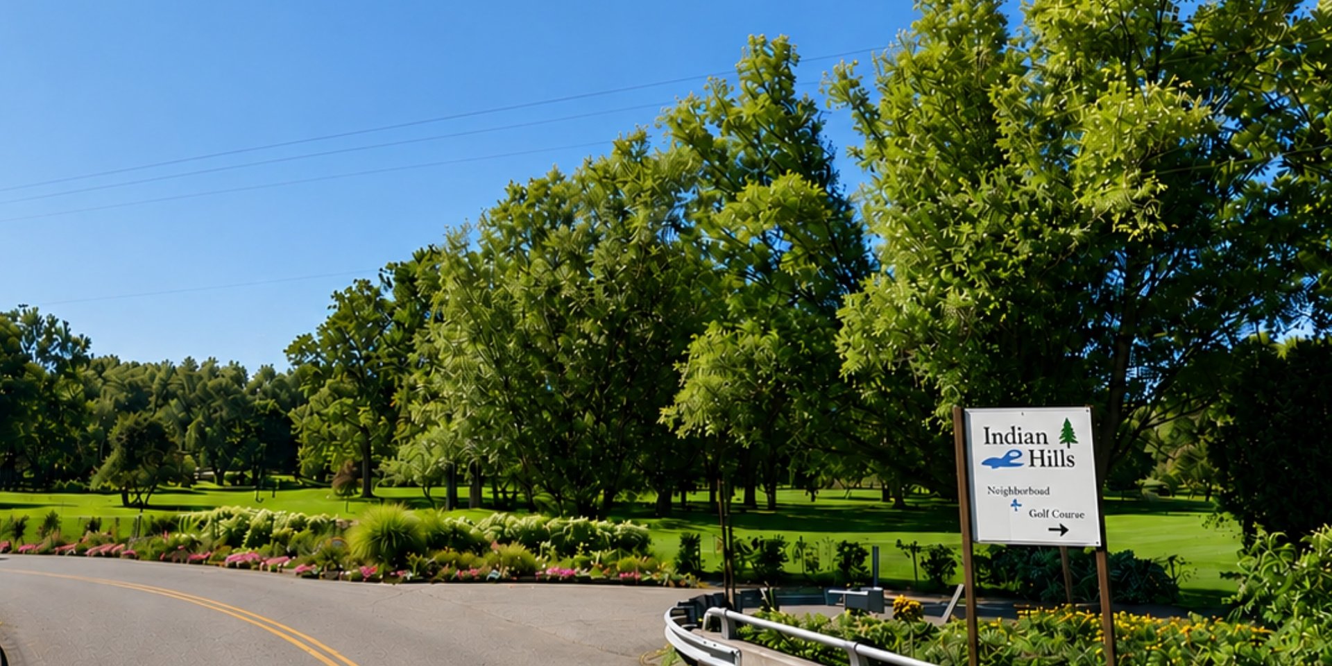Entrance to Indian Hills neighborhood in Okemos, Michigan near Indian Hills Golf Course
