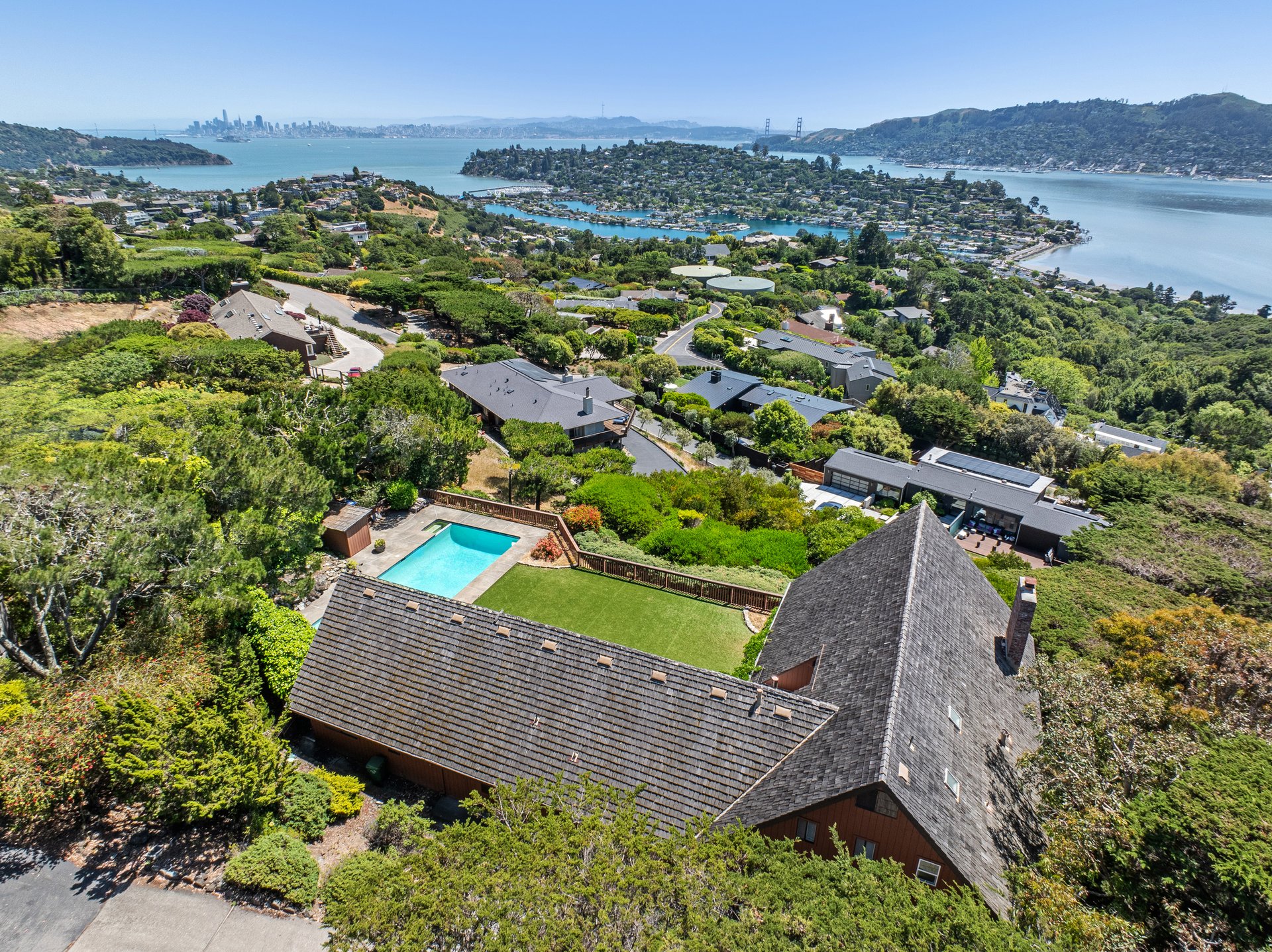 Incredible Backyard with San Francisco Bay Views and Pool
