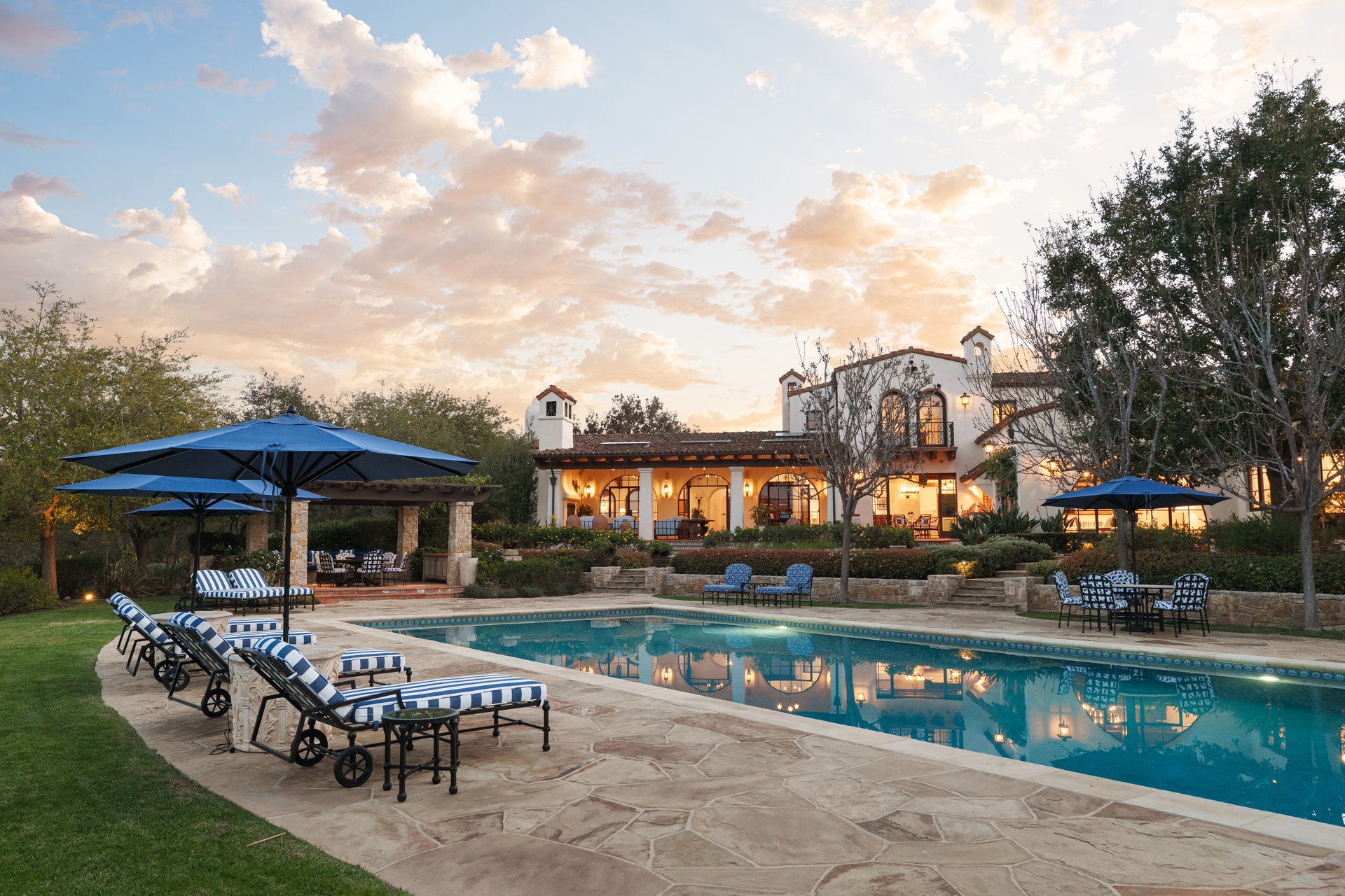 Poolside view of 5956 San Elijo estate