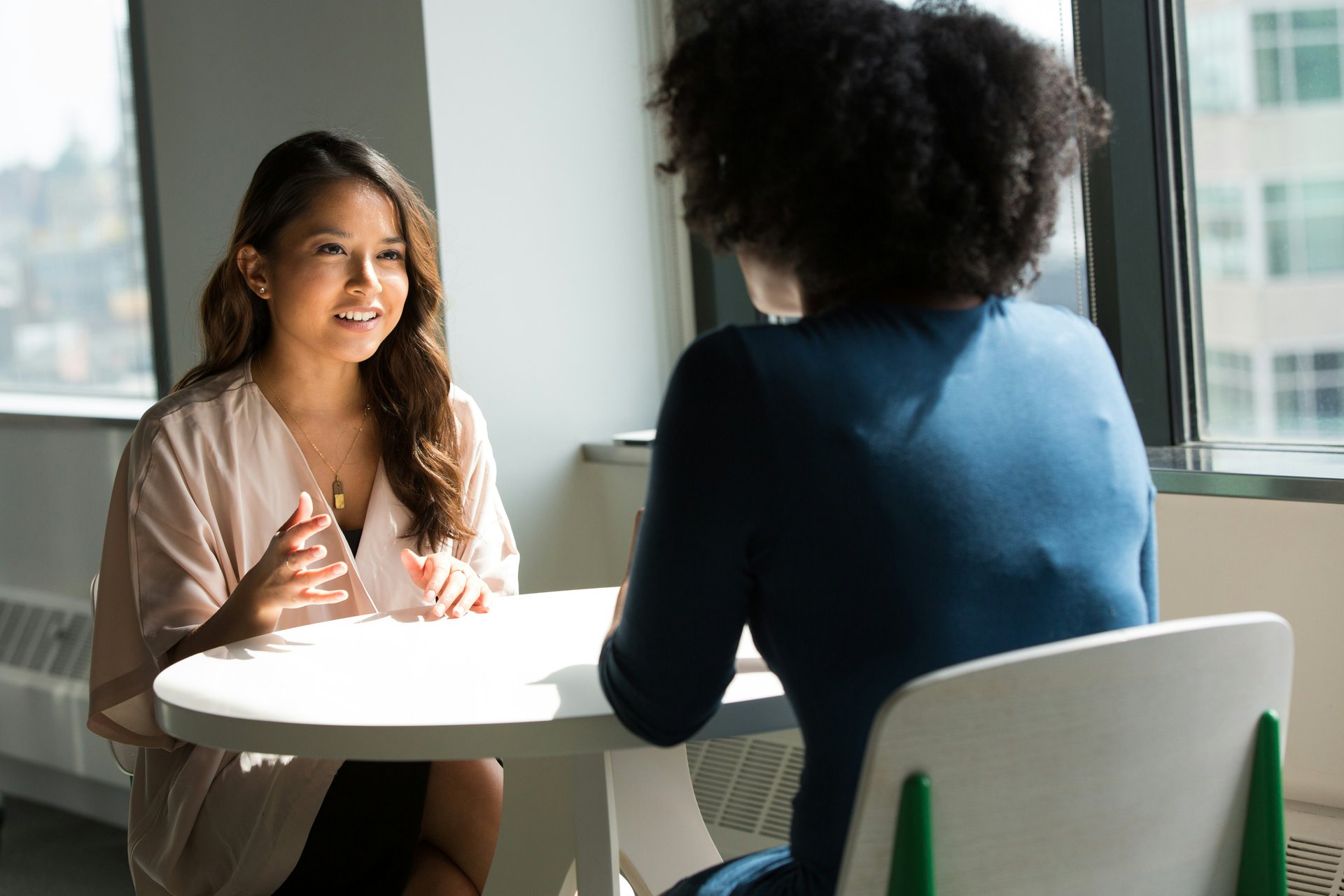 Student participating in a private school admissions interview