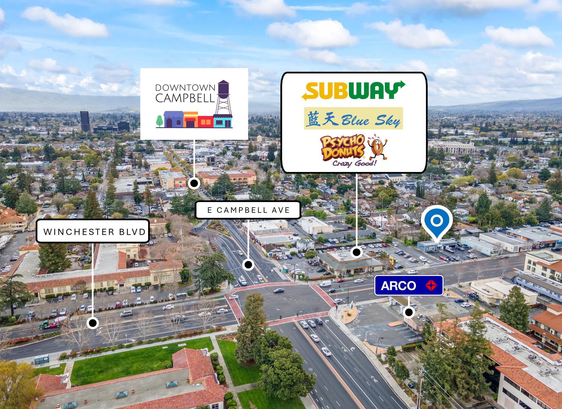 1,800 SF Auto Repair Bldg. For Sale in Campbell