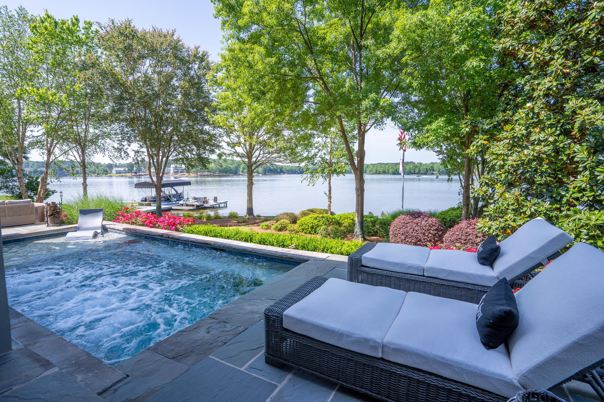 Luxury waterfront property with a private dock on Lake Oconee