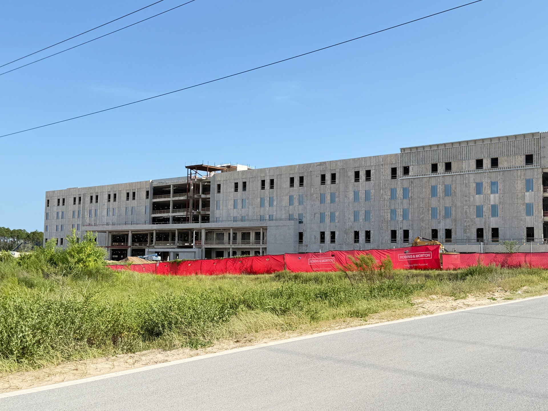 Construction progress at the FSU Health hospital campus in Panama City Beach