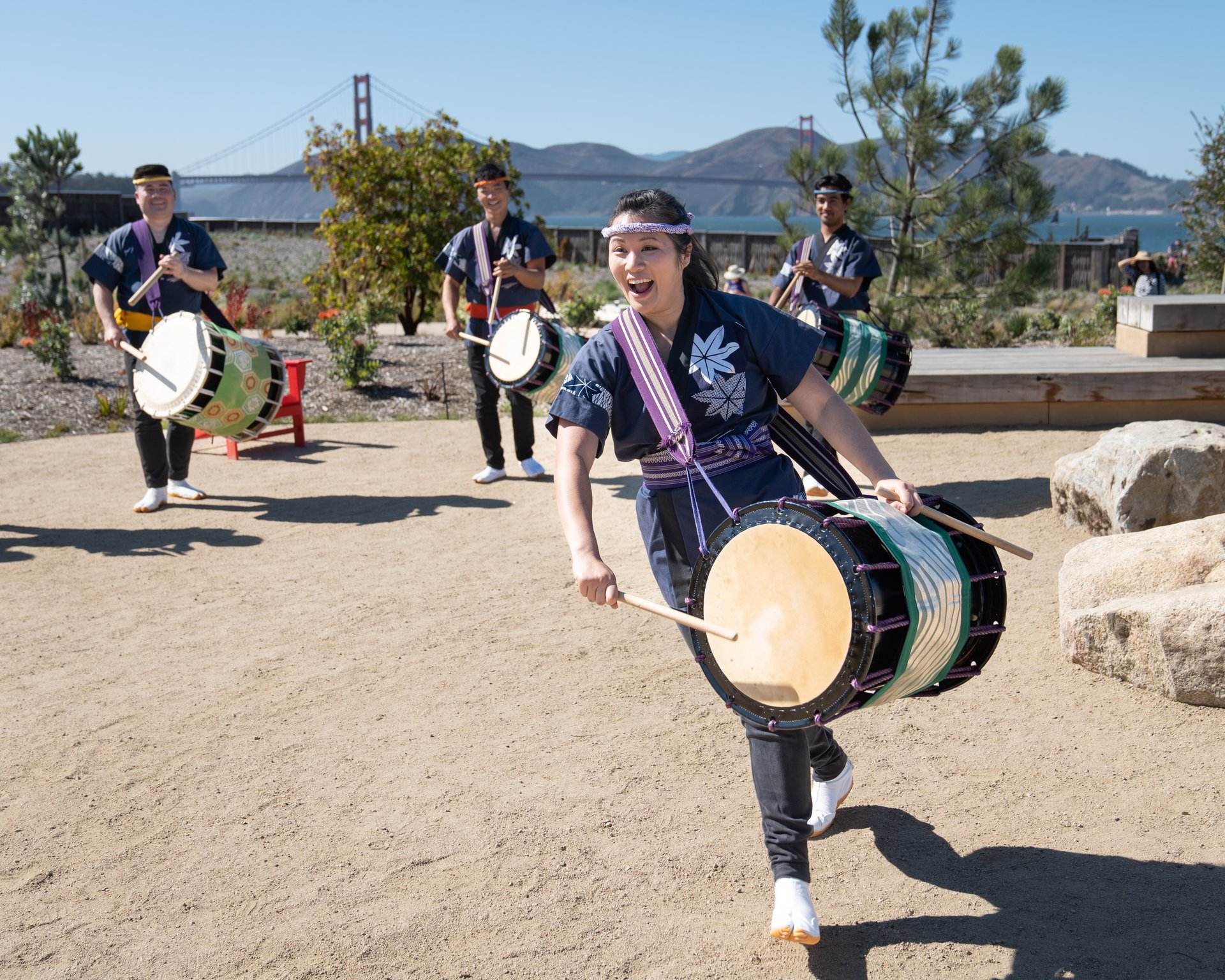  San Jose Taiko drummers performing at Presidio Tunnel Tops