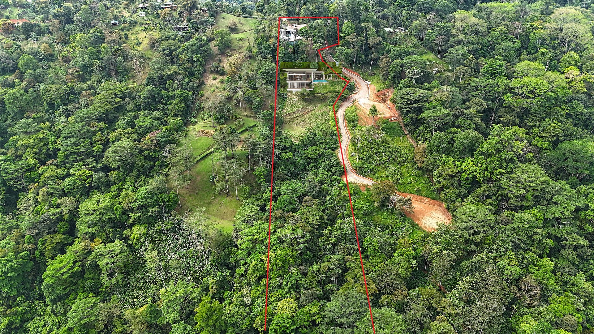 A Huge Rainforest, River & Waterfall Property With TWO Mountain & Jungle-View Luxury Homes on a Massive 4.93 Acre Lot – PLUS an Additional Plantel ready for Development