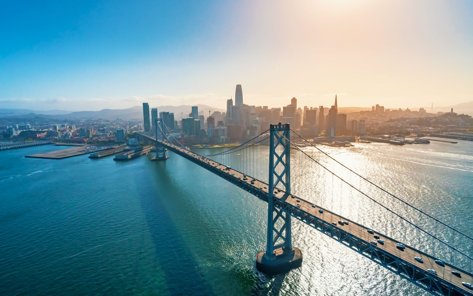 San Francisco skyline and the Bay Bridge