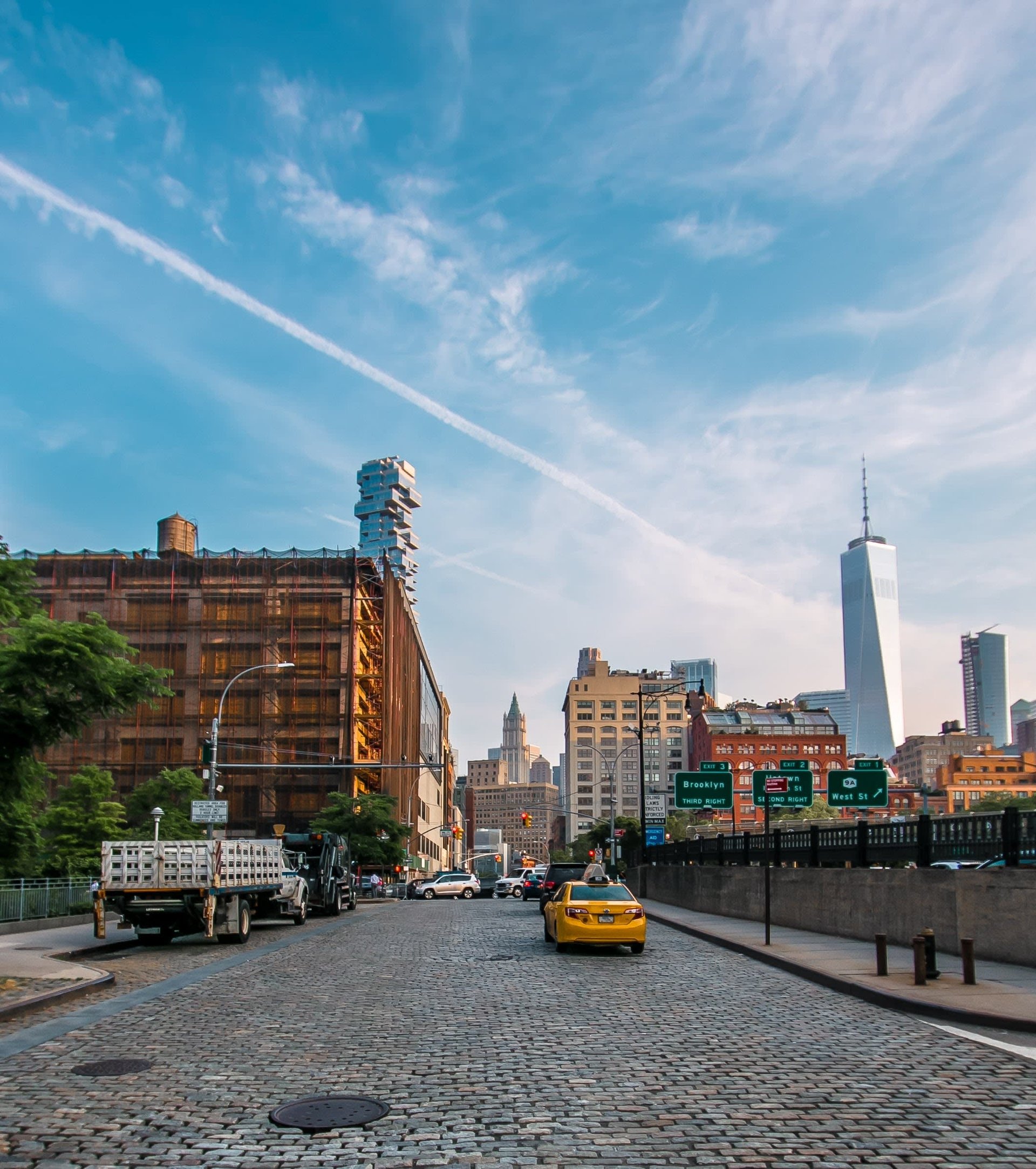 Tribeca, New York City &ndash; Historic loft buildings and Hudson River waterfront