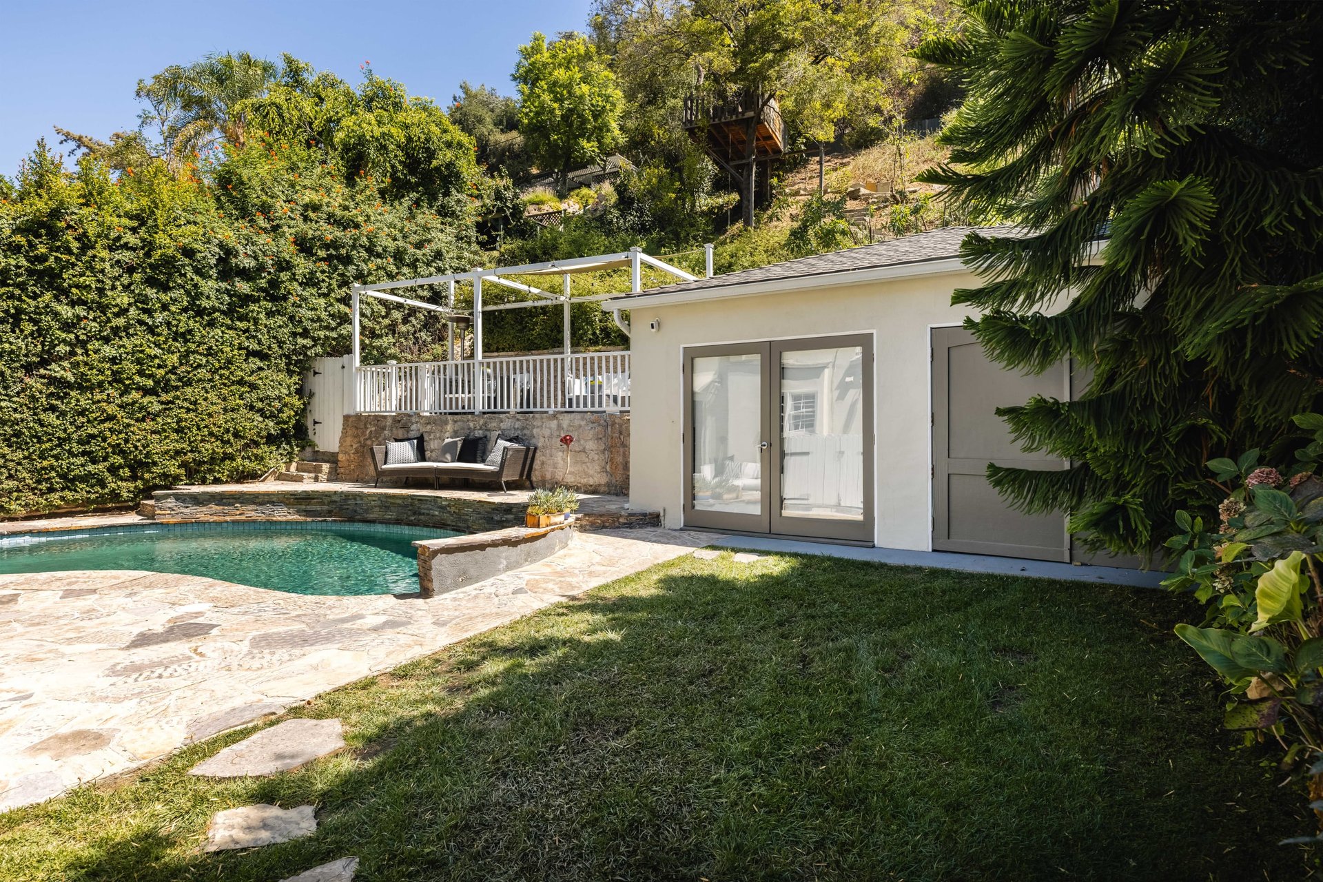 A Monterey Colonial Pool Home in Bronson Canyon