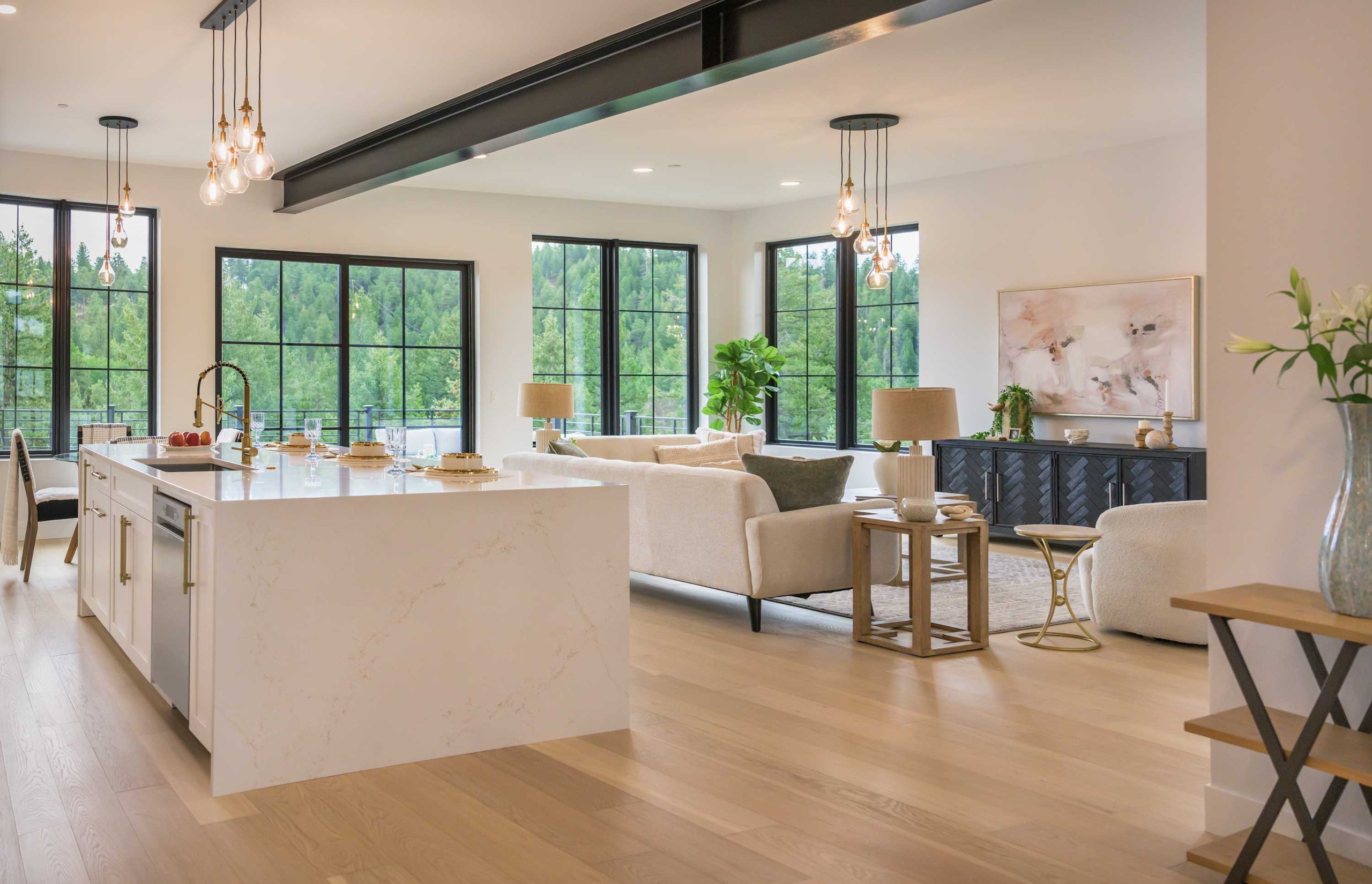 Living room with expansive windows