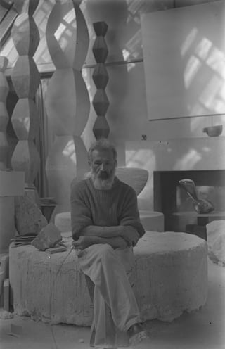 Brancusi in his studio