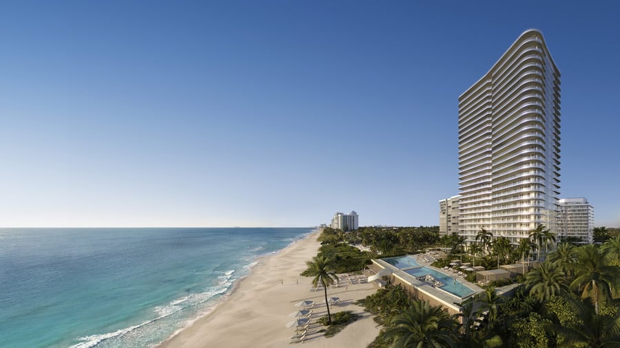 Oceanfront residential tower beside Pompano Beach