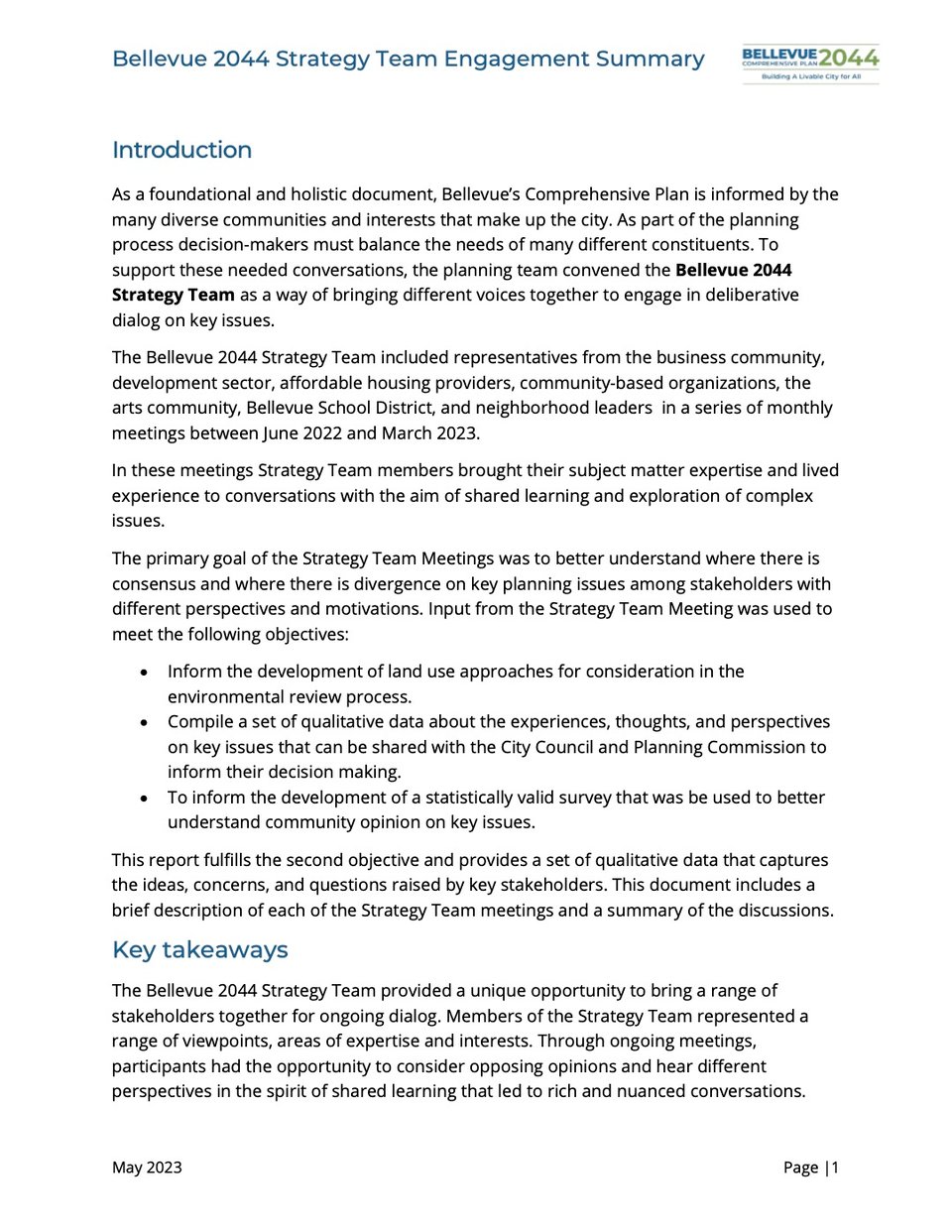 Comprehensive Planning Report