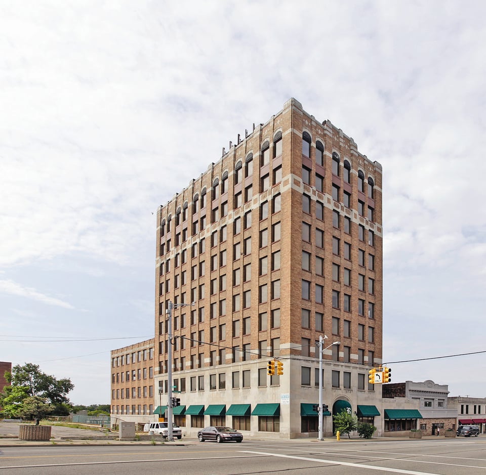 Riker Building exterior in Downtown Pontiac