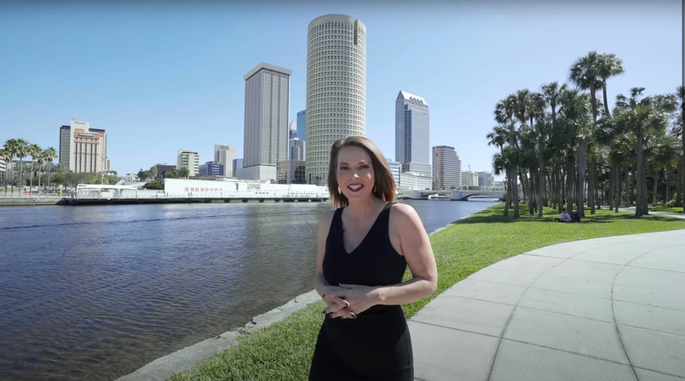 Skyline comparison representing a move from New York City to Tampa