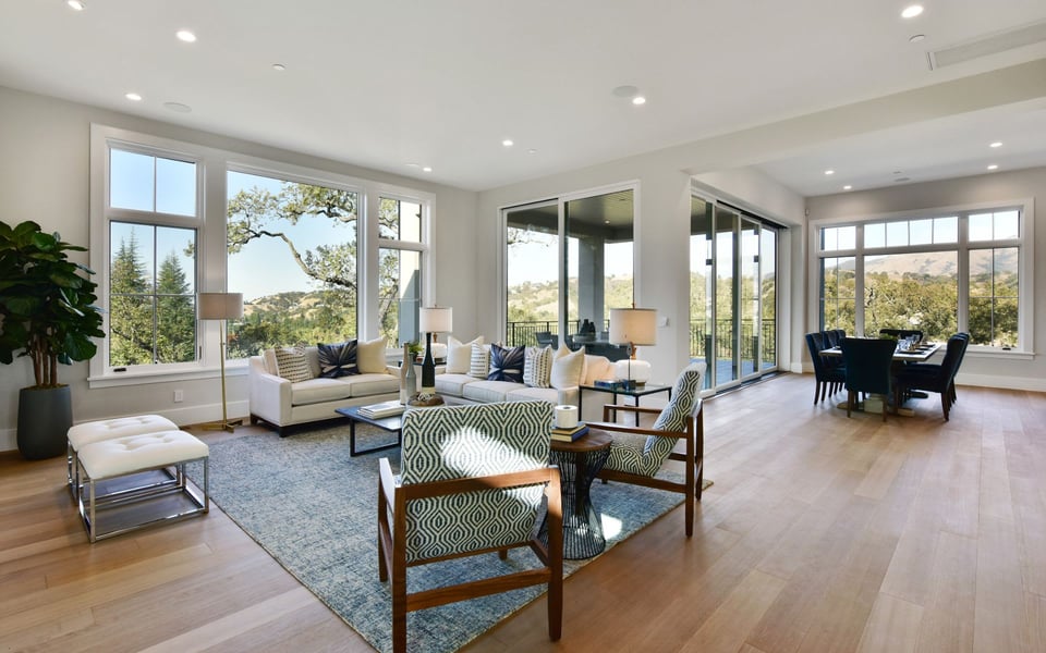 Modern East Bay home interior with open living space
