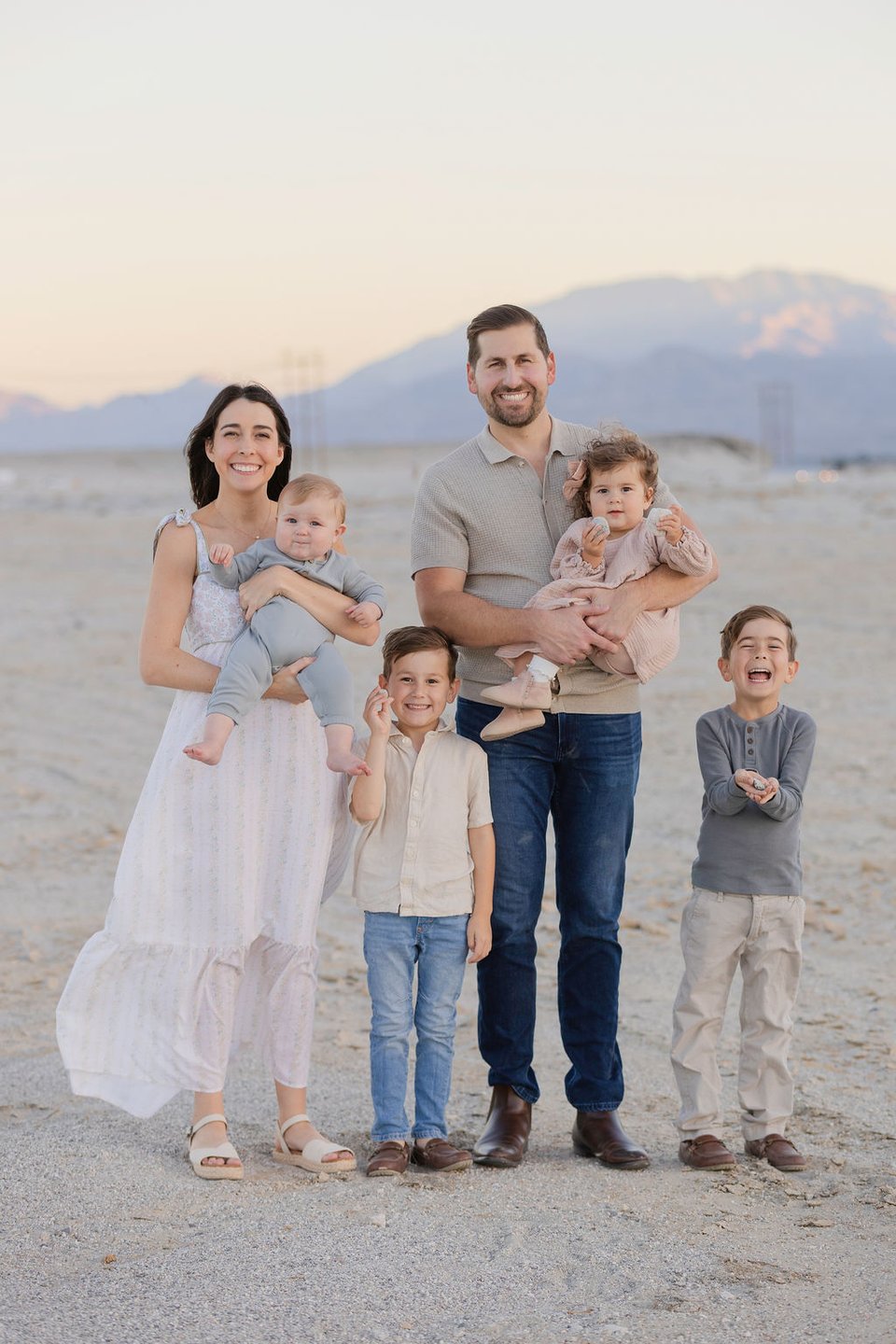 Tommy Jordan with his wife and children in the Coachella Valley