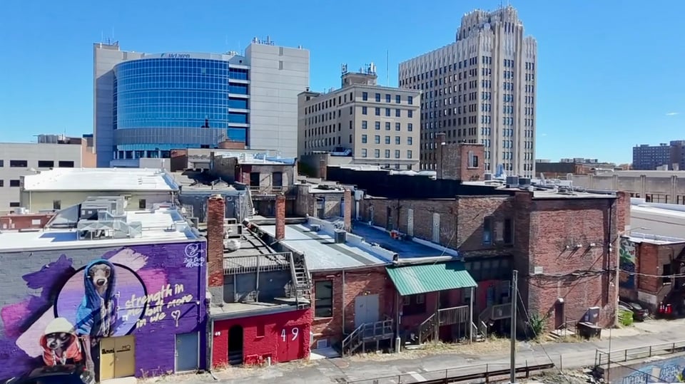 Downtown Pontiac Aerial Photo
