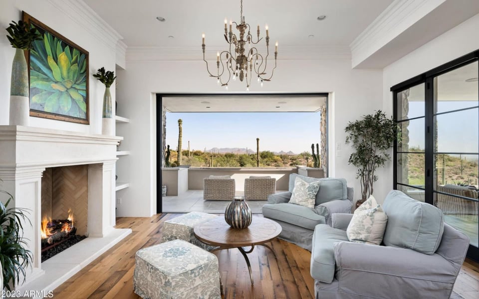 Fairway and desert mountain views near luxury villas