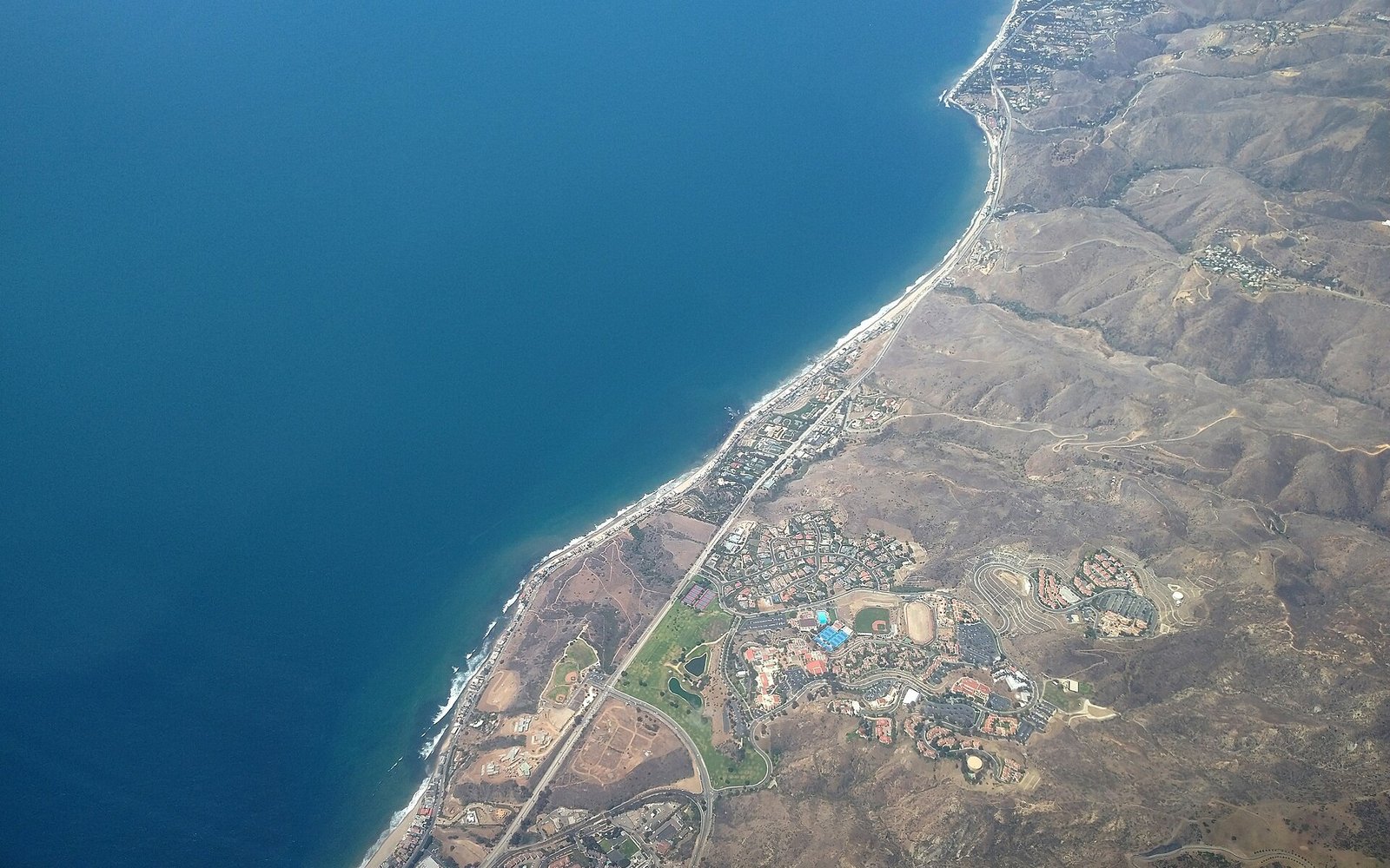 Pepperdine University's Malibu campus and the coast in July 2021