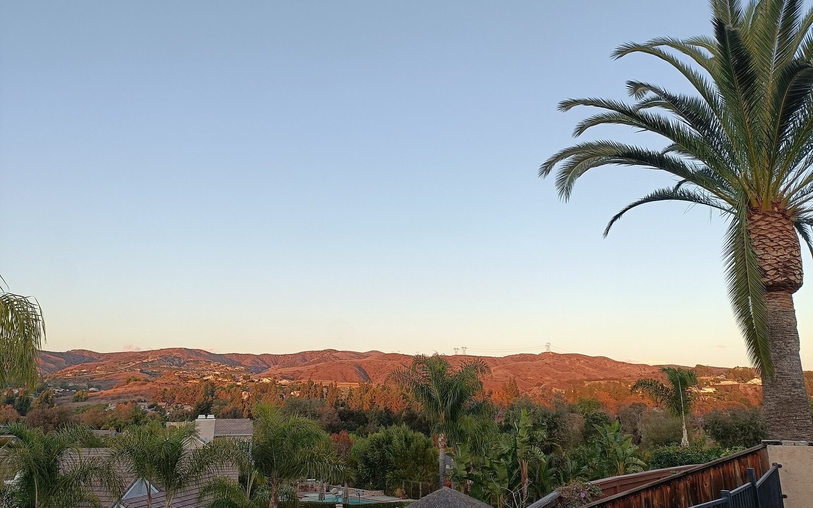 Homes and foothills in Yorba Linda, photographed November 2024