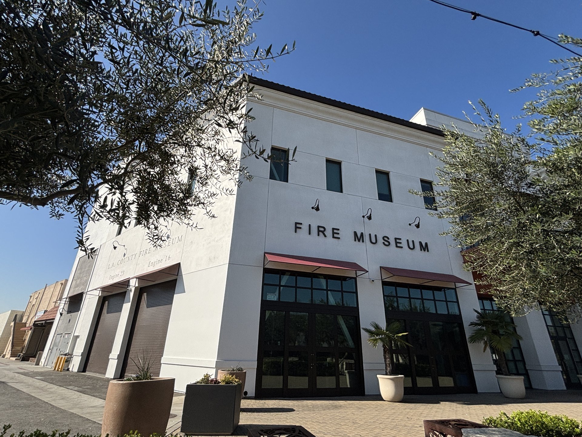 Los Angeles County Fire Museum exterior in downtown Bellflower in February 2025