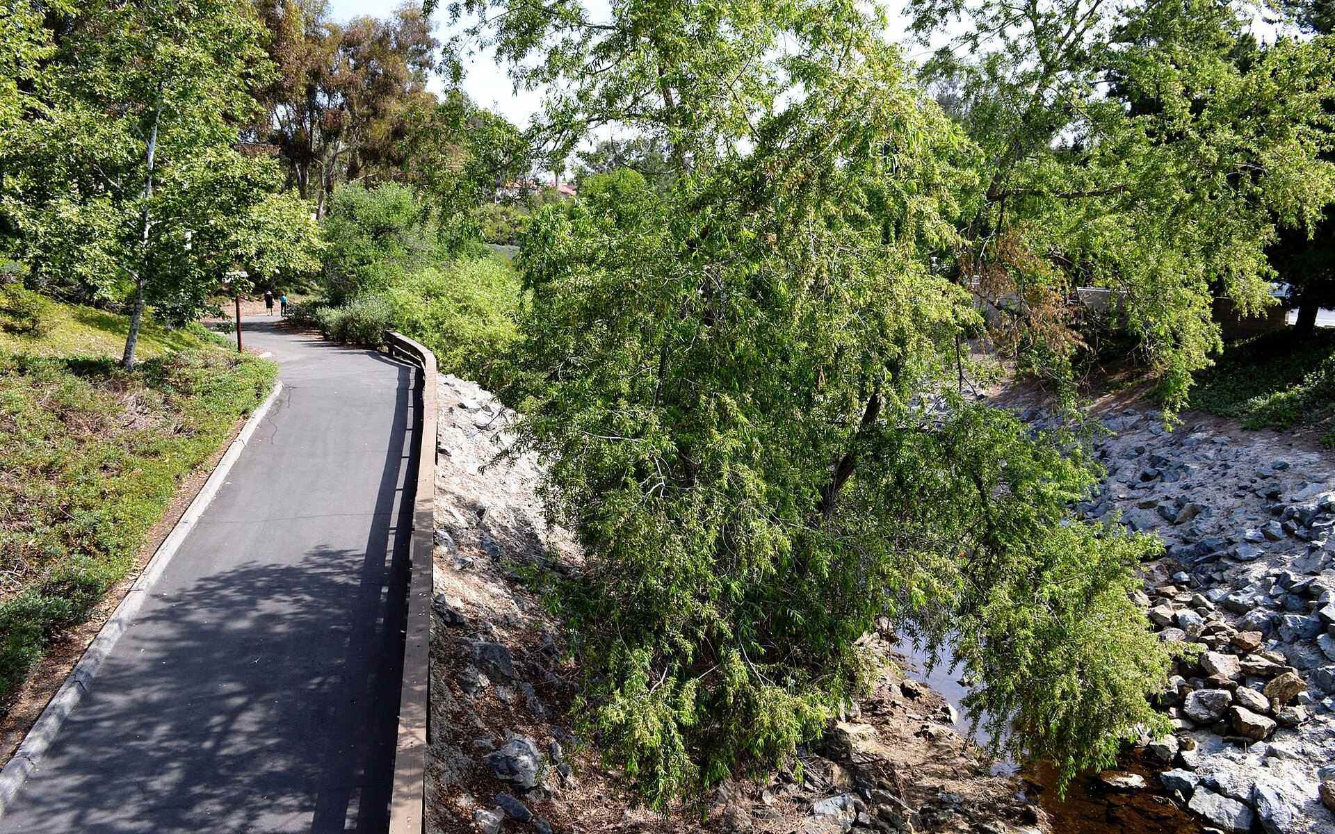 Oso Creek Trail and creek channel beside La Paz Road in Mission Viejo in 2014