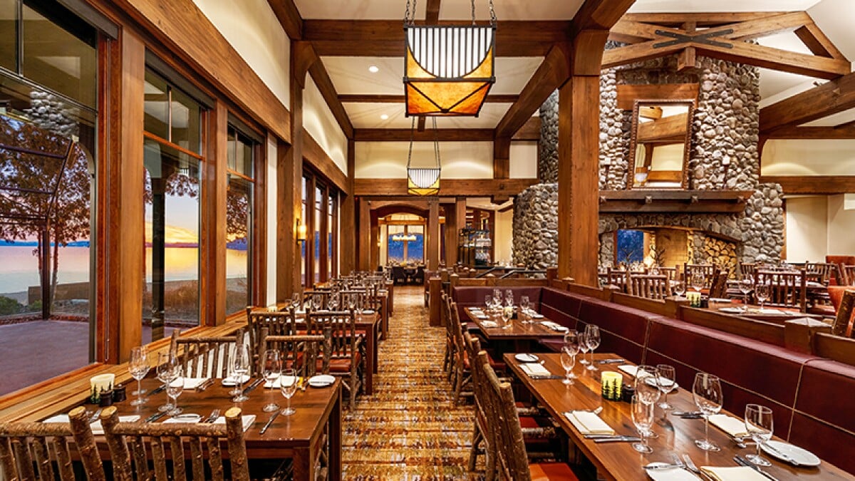 A scenic lakefront view of Lake Tahoe from the former Lone Eagle Grille in Incline Village, showcasing the location of the upcoming Nobu restaurant redevelopment and its potential impact on Incline Village real estate.