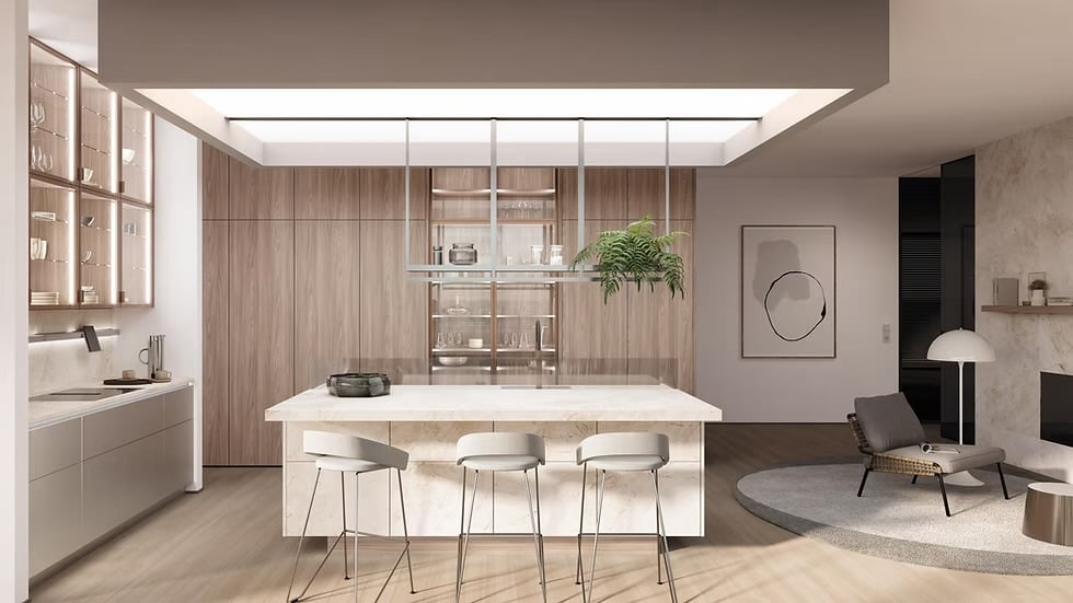 Modern luxury kitchen representing the future of AI in real estate and human strategy.